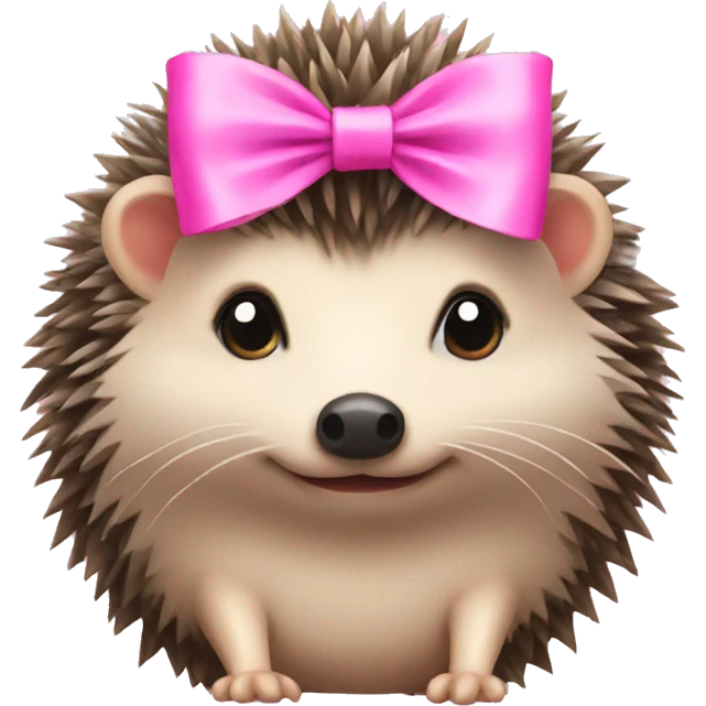 hedgehog with a pink bow emoji
