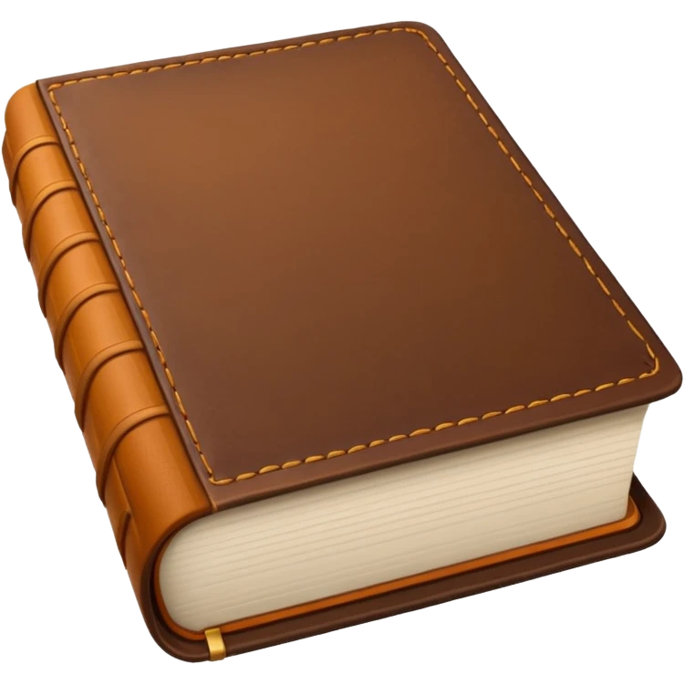 open thick book with leather cover emoji
