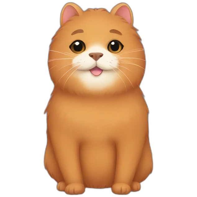 Capibara hug orange persian cat emoji