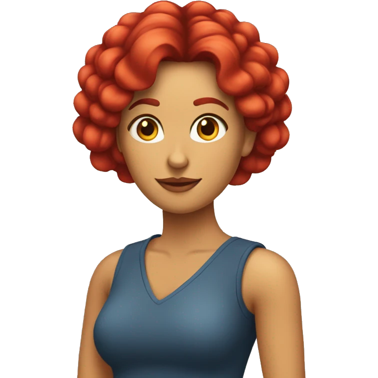 Mujer con el pelo rojo lacio emoji