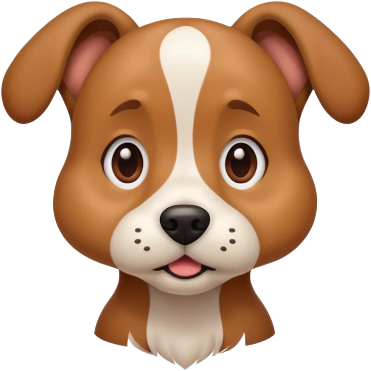 adorable confused dog with head tilted and one ear up, funny face emoji