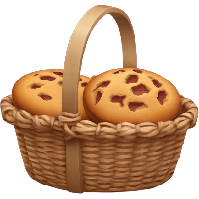 baked goods basket in burgundy color emoji