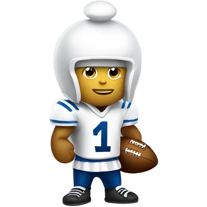 white chess pawn wearing american football gear emoji