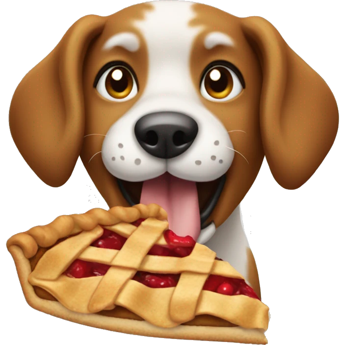 Dog eating apple pie emoji