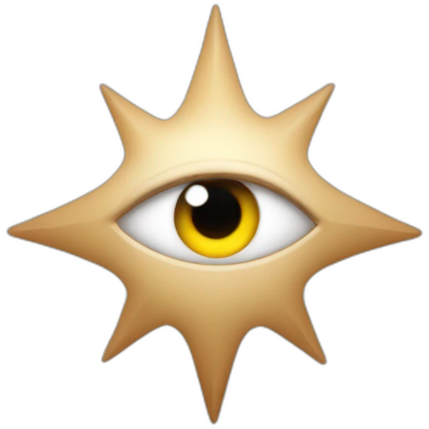 eyes looking left with a solid 6 pointed star instead of pupils emoji
