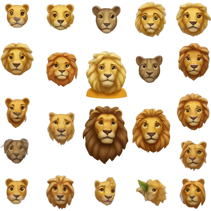 Corazón hecho por un león y una Leona  emoji