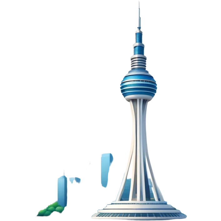 Cinematic Realistic N Seoul Tower Landmark Emoji, showcasing a futuristic tower with panoramic views rendered with sleek textures and vibrant, modern lighting. emoji