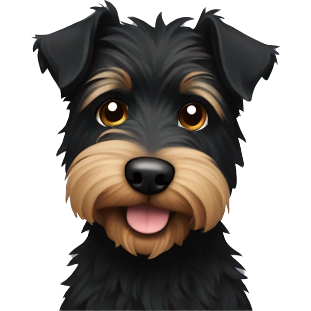 Scruffy black terrier with some brown emoji