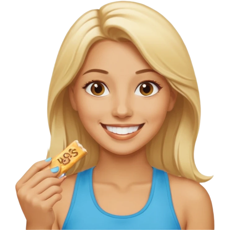 lady eating protein bar emoji