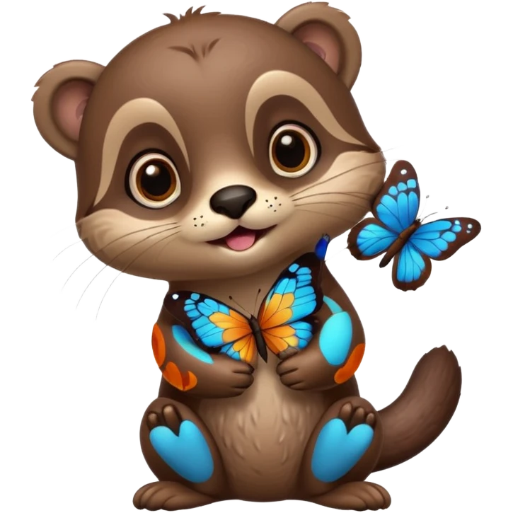 otter with butterflies and idea emoji