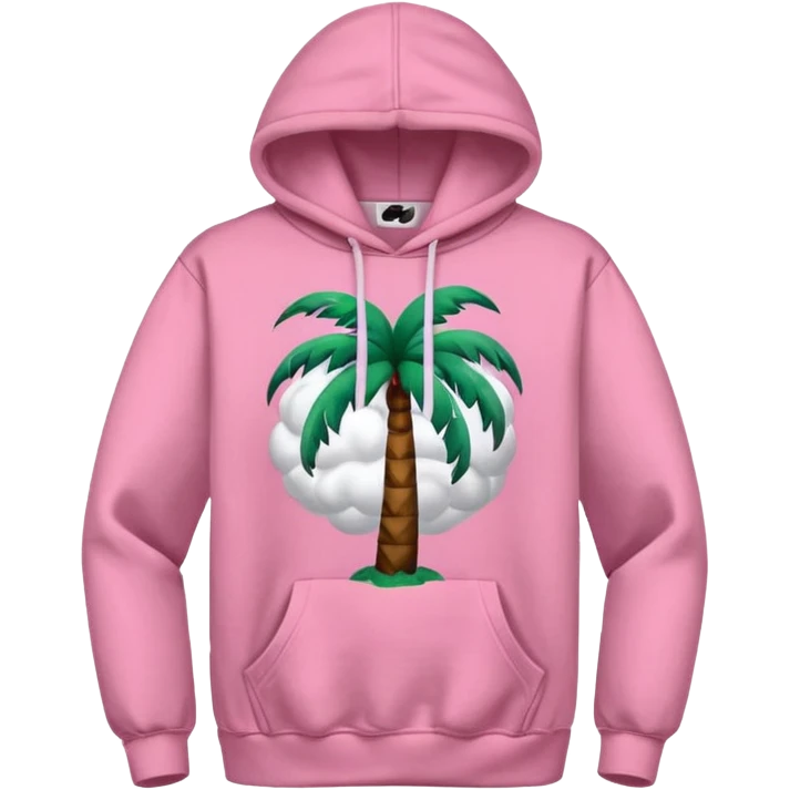 Pink palm puff hoodie emoji