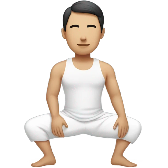 Asian man doing yoga emoji
