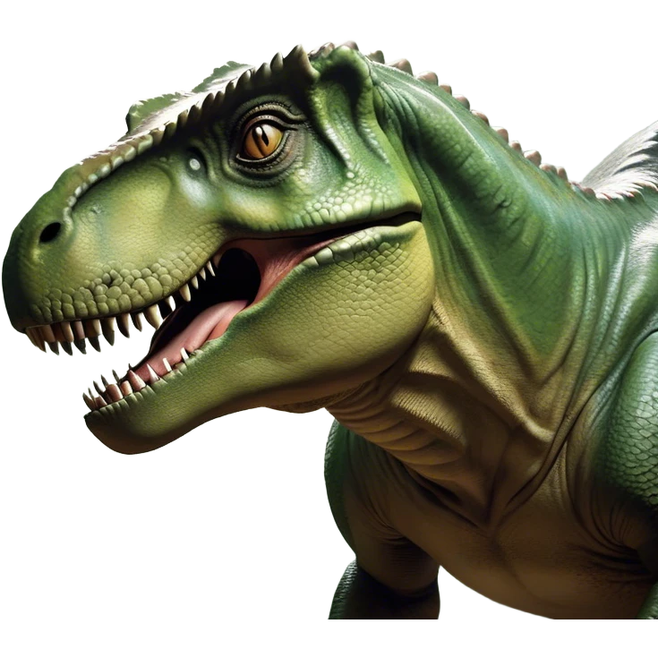 Beautiful and Majestic T-rex Portrait Emoji, Head and body resting peacefully with a serene, confident expression, showcasing its colossal, muscular form and a subtle, regal glint in its eyes, Simplified yet exquisitely endearing features, highly detailed, glowing with a soft, drowsy prehistoric light, high shine, relaxed and utterly majestic, stylized with an air of ancient splendor, soft glowing outline, capturing the essence of a beautiful and majestic T-rex that feels destined to become the next viral icon of awe-inspiring dinosaur beauty! emoji