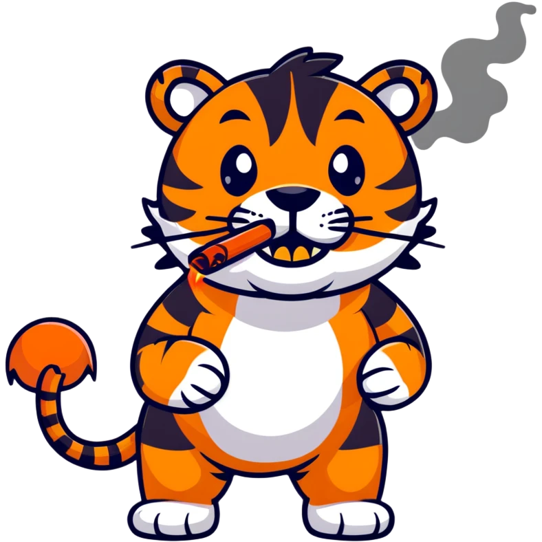 Tiger smoking weed  emoji