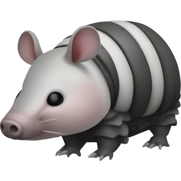 Black and white chubby armadillo pig panda centipede armadillo  emoji