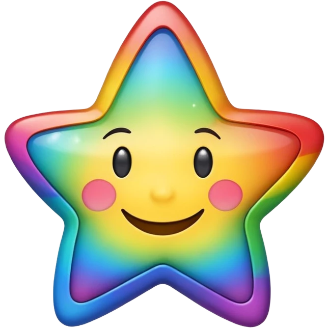 A rainbow star with a smile  emoji