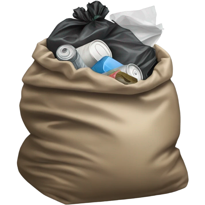 Stinky trash bag filled to the brim emoji