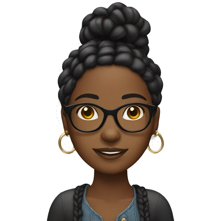 black girl with braids and glasses and good earrings  emoji