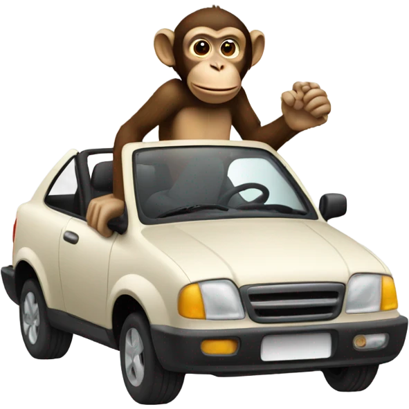 Monkey driving a car emoji