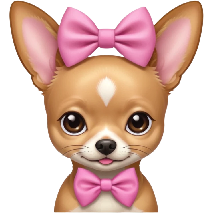 Chihuahua with eye lashes and a bow emoji