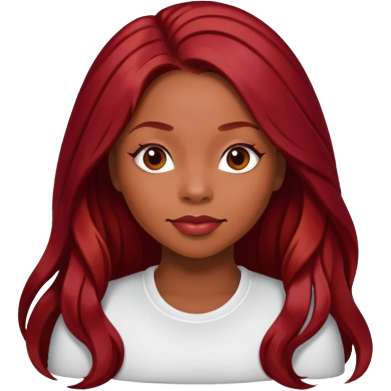 LaTavia Robeson with long dark red hair emoji
