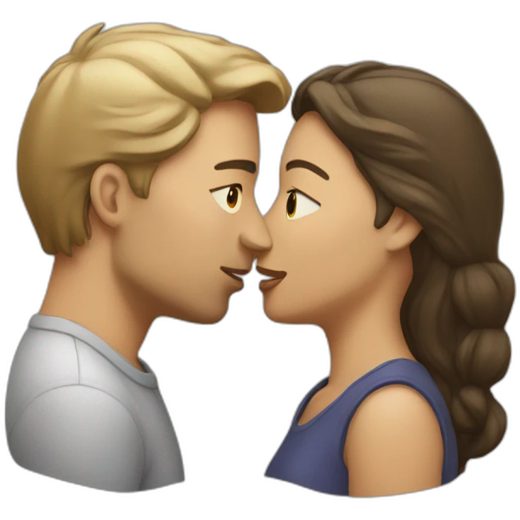 Woman and man kissing emoji