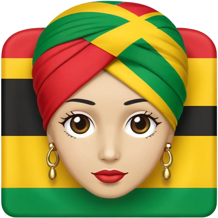 Turban with jamaican flag emoji