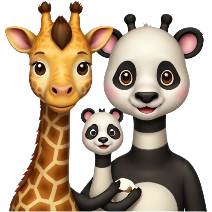 giraffe and panda as couple emoji