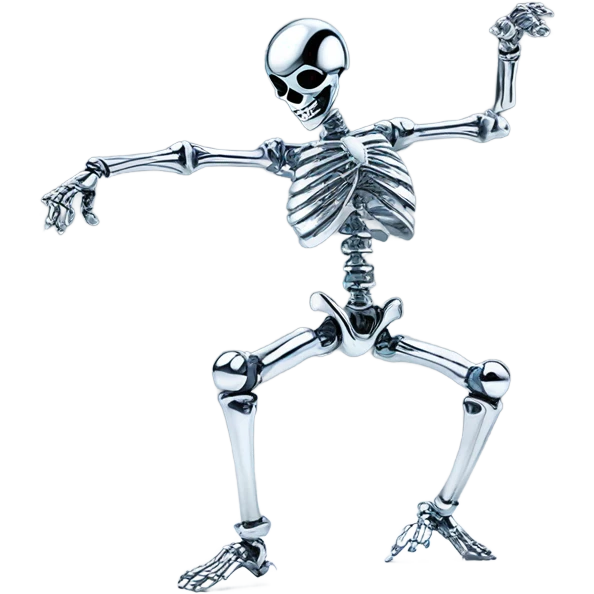 Chrome dancing skeleton emoji