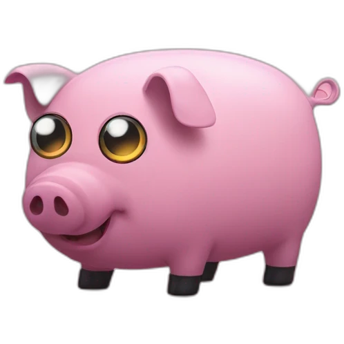 Tire-shaped pig, mystery, pixel eyes emoji