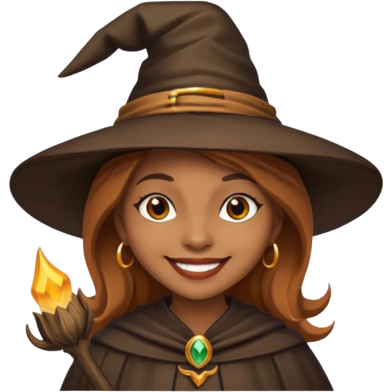 light brown skin witch with hat emoji