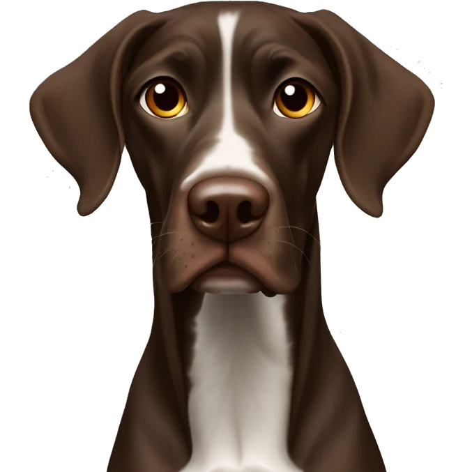 brown Braque Francais dog French Pointer, dark brown roan  emoji