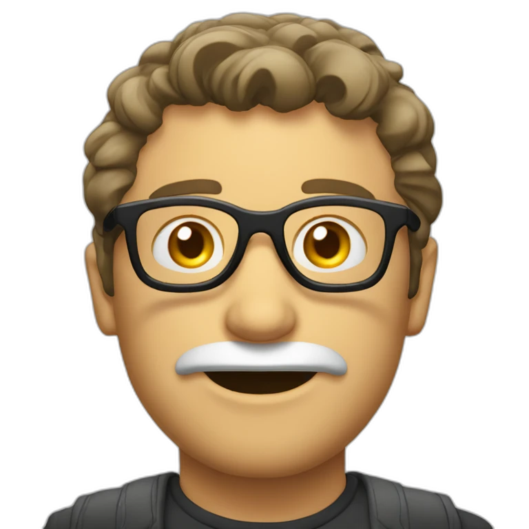 Gordo calvo con gafas emoji
