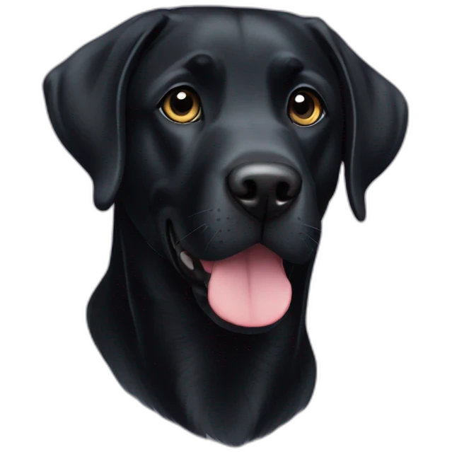 Black Labrador with name luna emoji