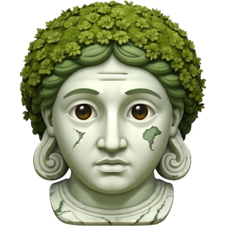 Greek sculpture with moss emoji