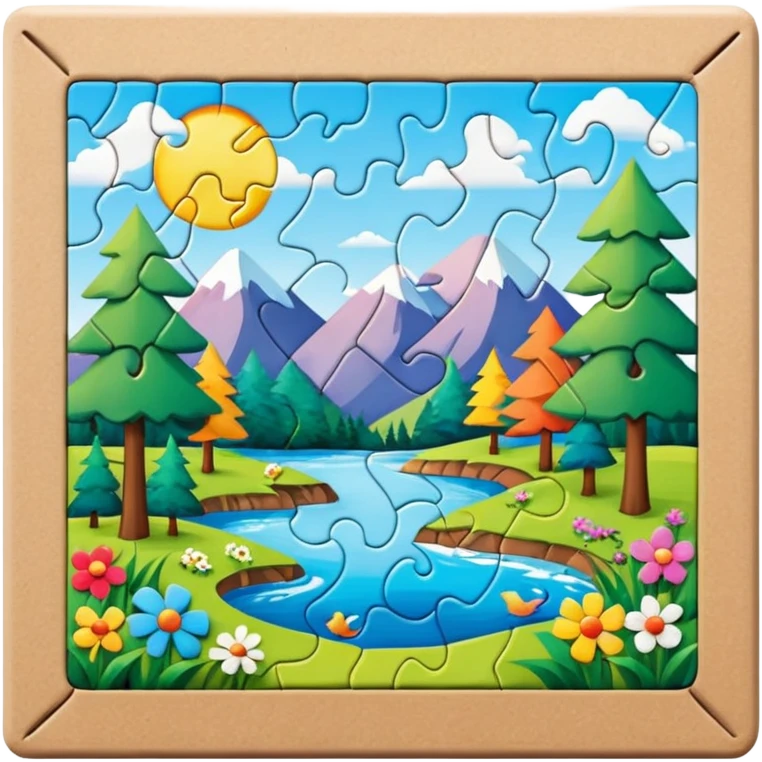 jigsaw puzzle with nature puzzle emoji