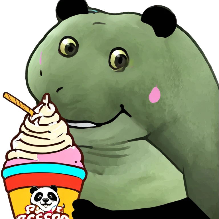 Panda eating ice cream emoji