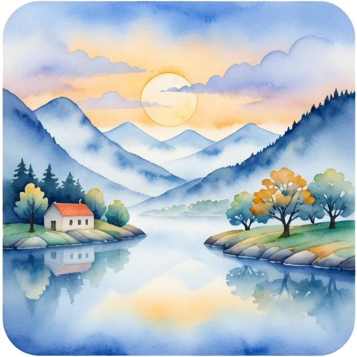 watercolor misty  emoji