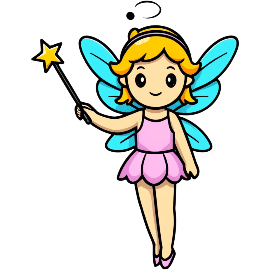 Fairy with sparkling wings and wand emoji