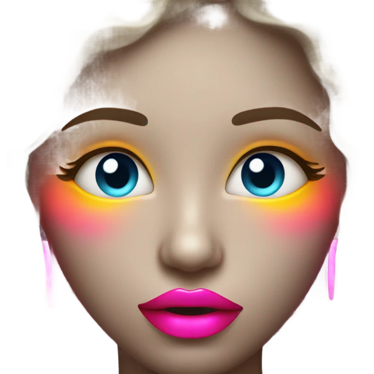 Neon lips emoji