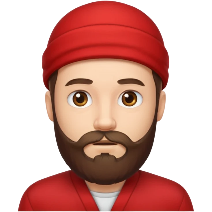 bearded man with red clothes emoji