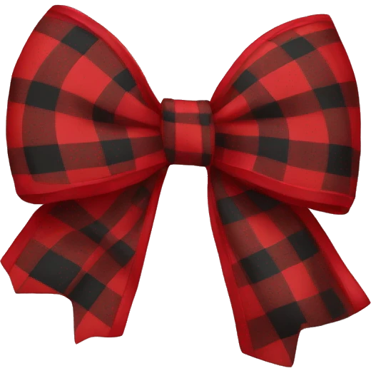 red plaid bow emoji