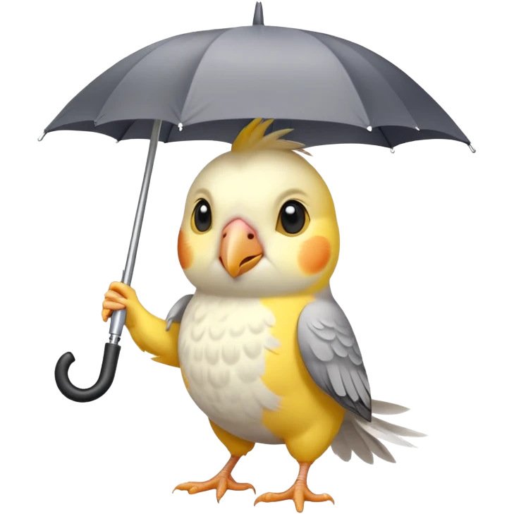 cockatiel bird holding an umbrella emoji