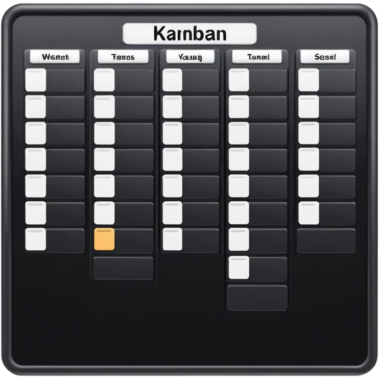 A sleek black kanban board emoji