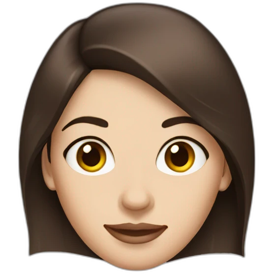 Brunette woman with brown eyes similar to Anne Hathaway with a laptop emoji