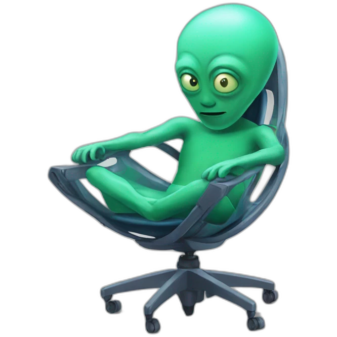 alien in a spinny chair emoji