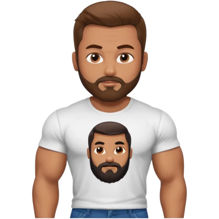 a pretty bratz that looks like Salman Khan, bearded, wearing a tshirt, muscular emoji