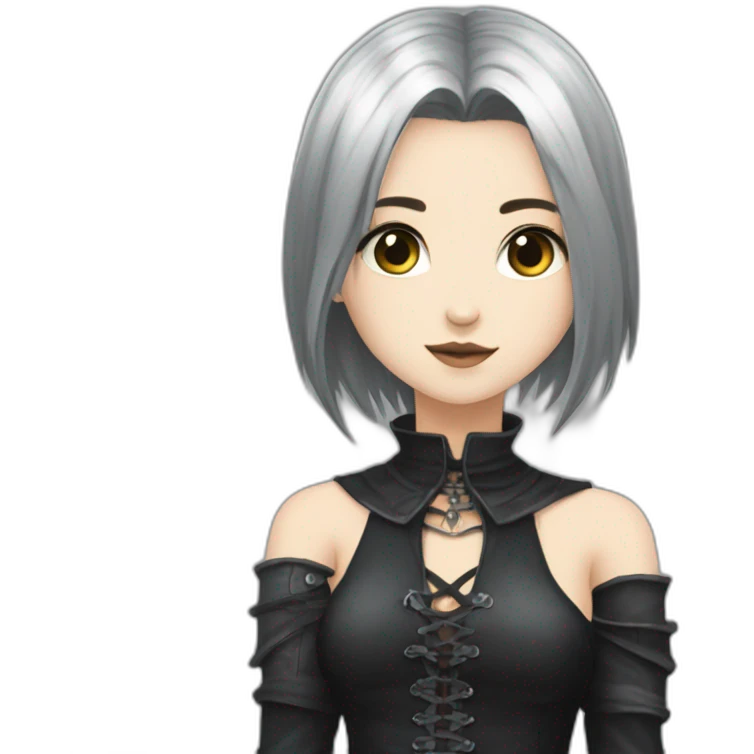 goth,girl,ash color hair,sexy,dark-souls,dresa decolte emoji