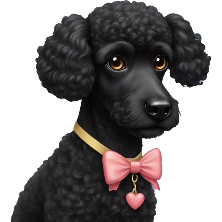 Black poodle with bow emoji