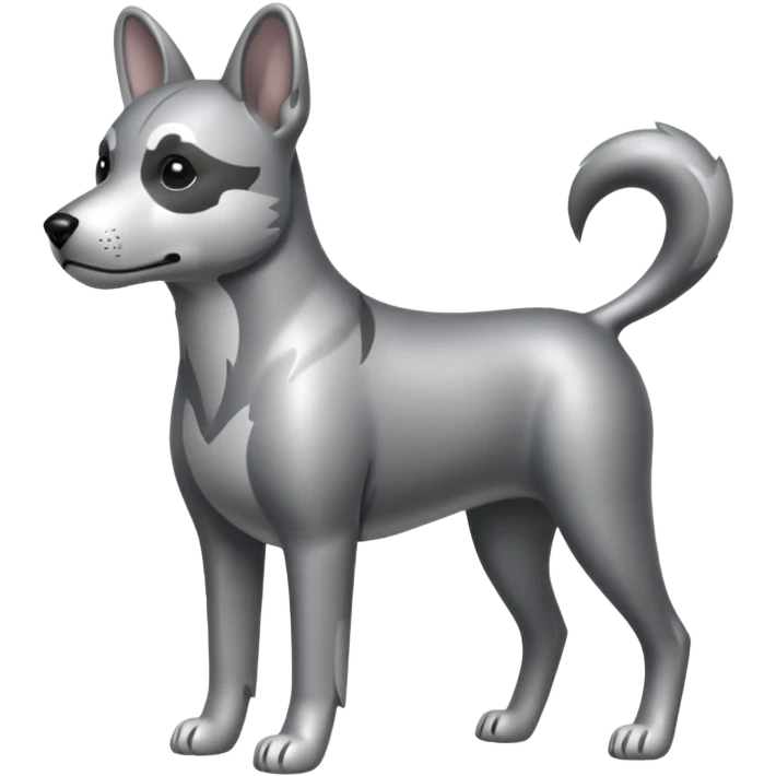 gray metal painted dog emoji